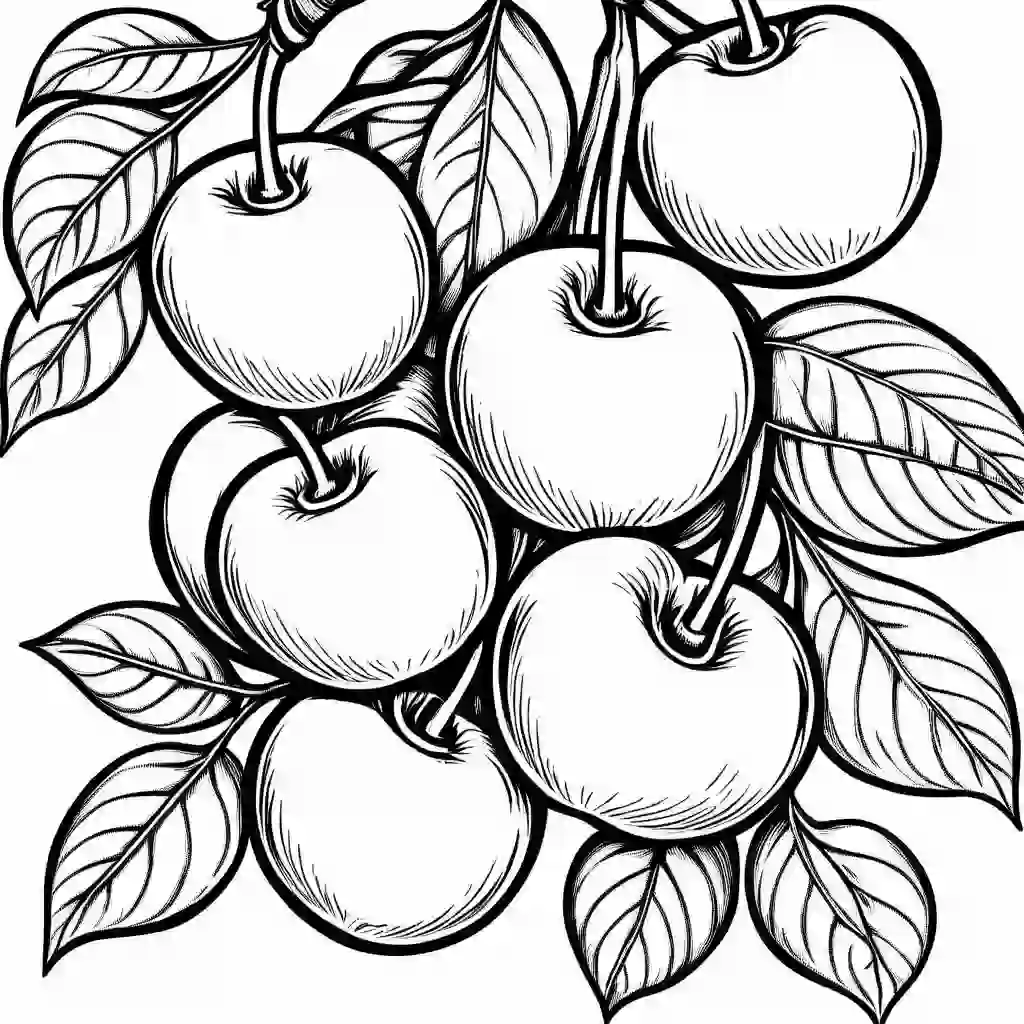 Cherries coloring pages